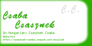 csaba csasznek business card